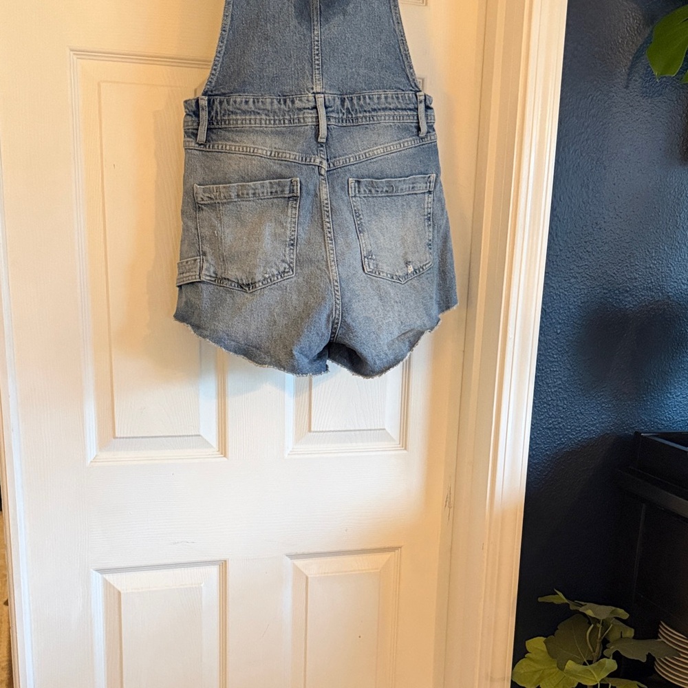 Pilcro anthologie Blue Denim cut off short overalls - Picture 4 of 5